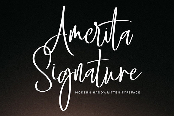 Amerita Signature Typeface for Romantic Branding