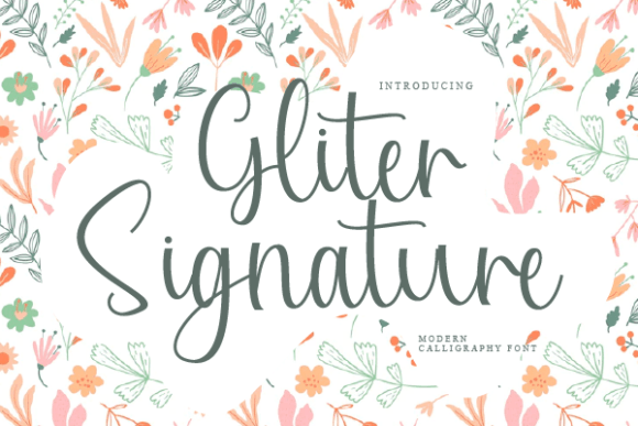 Gliter Signature: A Handwritten Font for Editorial Elegance
