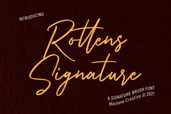 Rottens Signature: A Premium Script Font for Makers